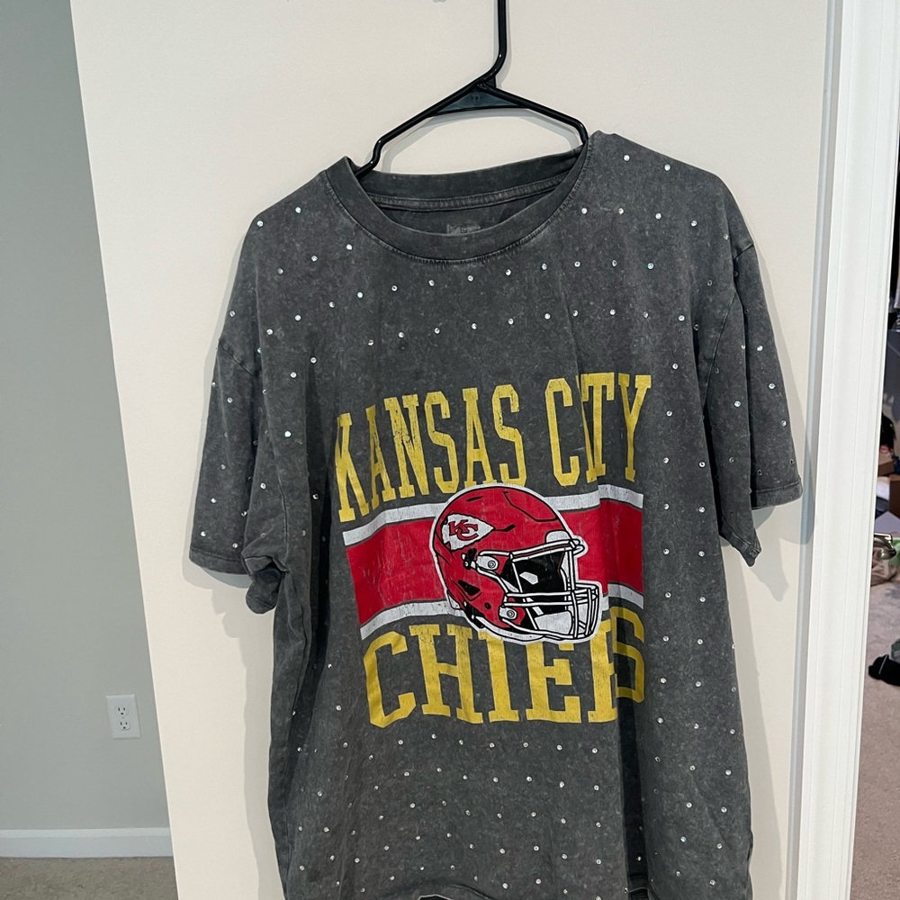 Kansas City Chiefs Gray Polka Dot T-Shirt
